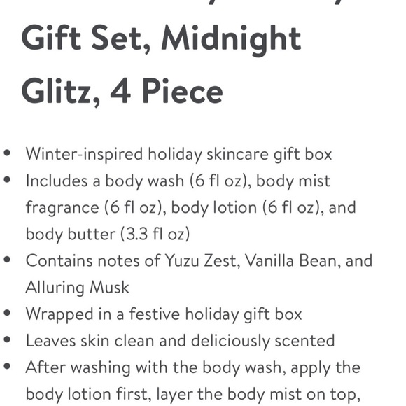 💋 New Scent Theory Holiday Gift Set, Midnight Glitz, 4 Piece - Picture 3 of 9